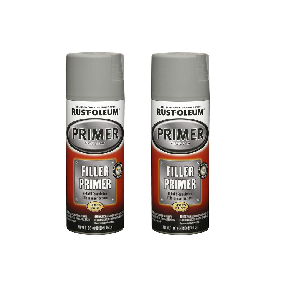 Rust-Oleum 249279 gray primer spray can close-up showing rust protection benefits