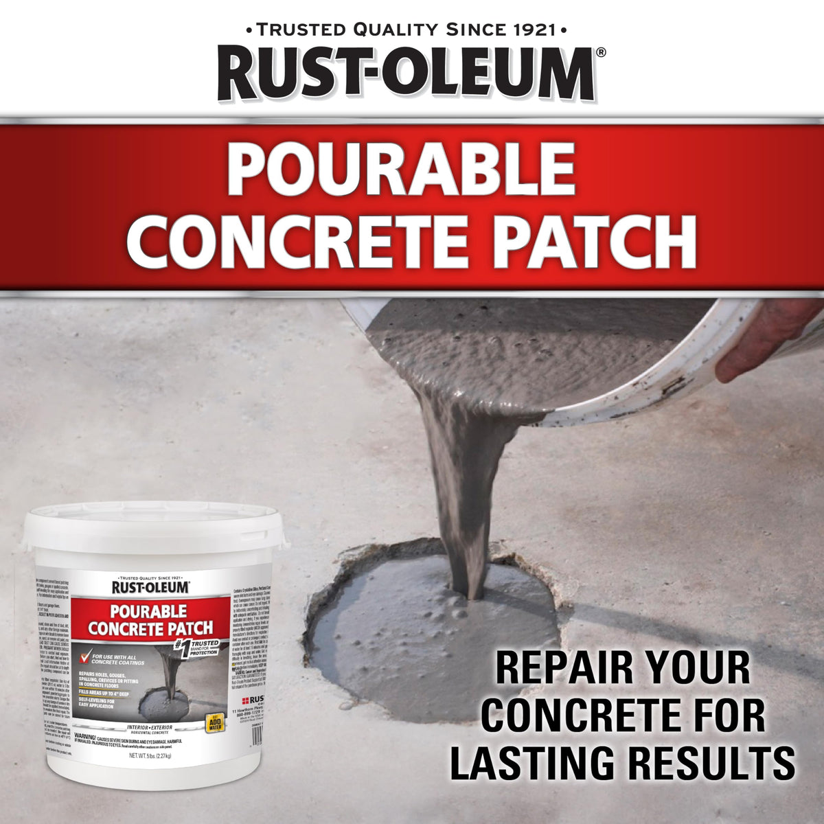 Rust-Oleum 369667 patch mixed with water for easy preparation