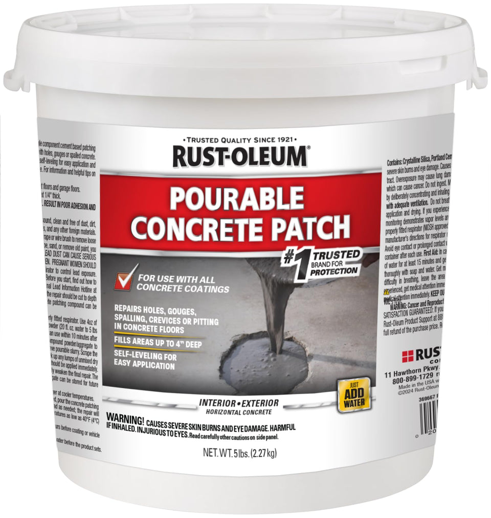 Rust-Oleum 369667 pourable patch in pail front view for quick floor repairs