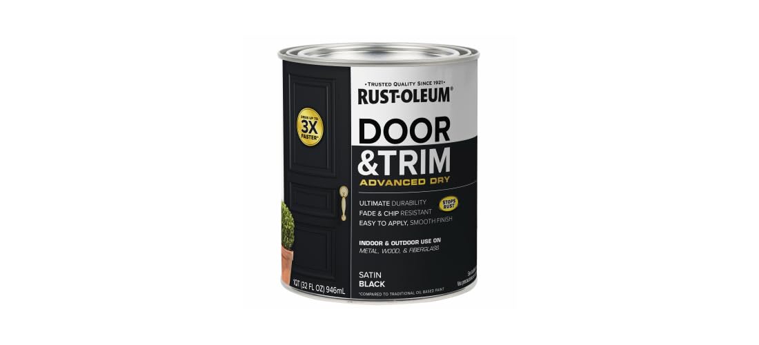 Rust-Oleum brush applying Advanced Dry Door & Trim Paint for easy coverage