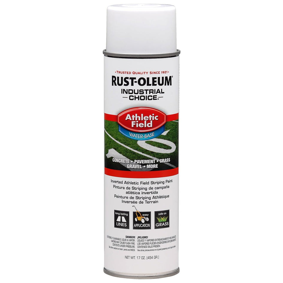 Rust-Oleum AF1600 field paint can in white for crisp field lines.