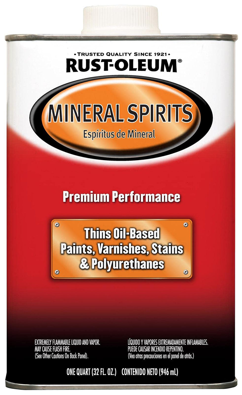 Rust-Oleum Automotive mineral spirits bottle for thinning oil-based paints with low odor