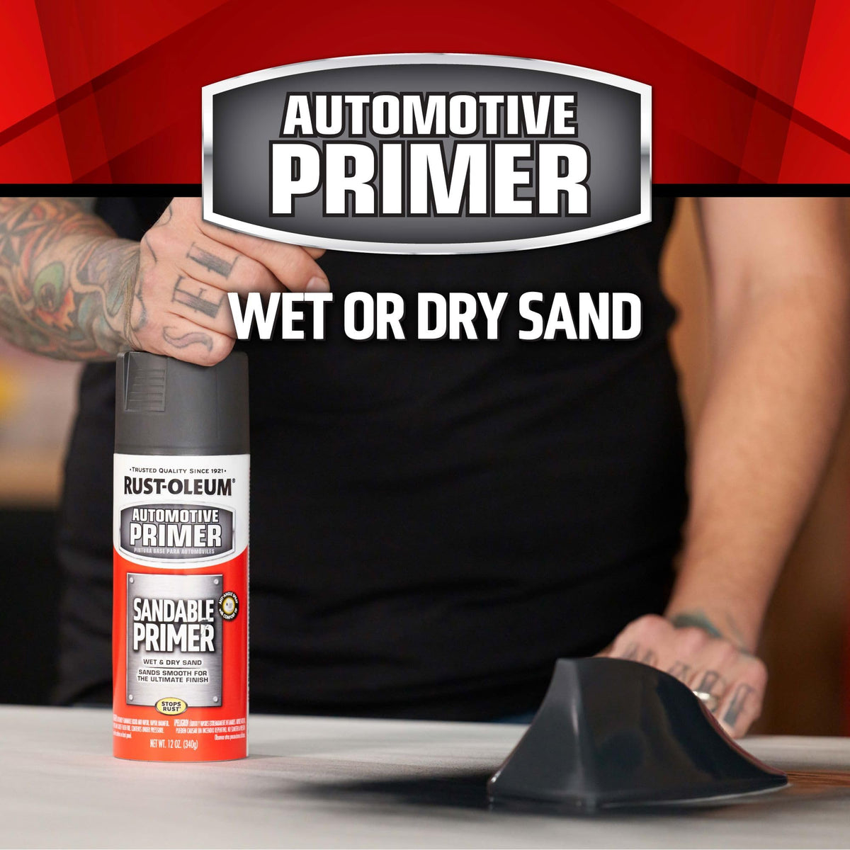 Rust-Oleum automotive primer provides 15 sq ft coverage for larger projects.