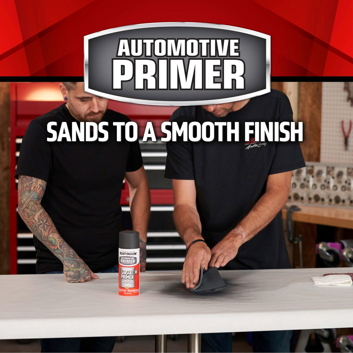 Rust-Oleum sandable base coat yields a smooth surface after sanding.