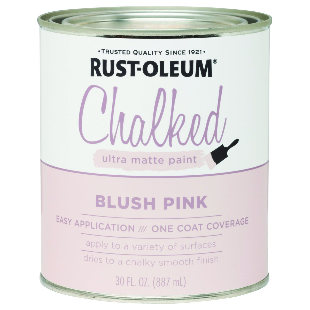 Rust-Oleum Blush Pink Chalked All-in-One Paint bottle for quick furniture refresh