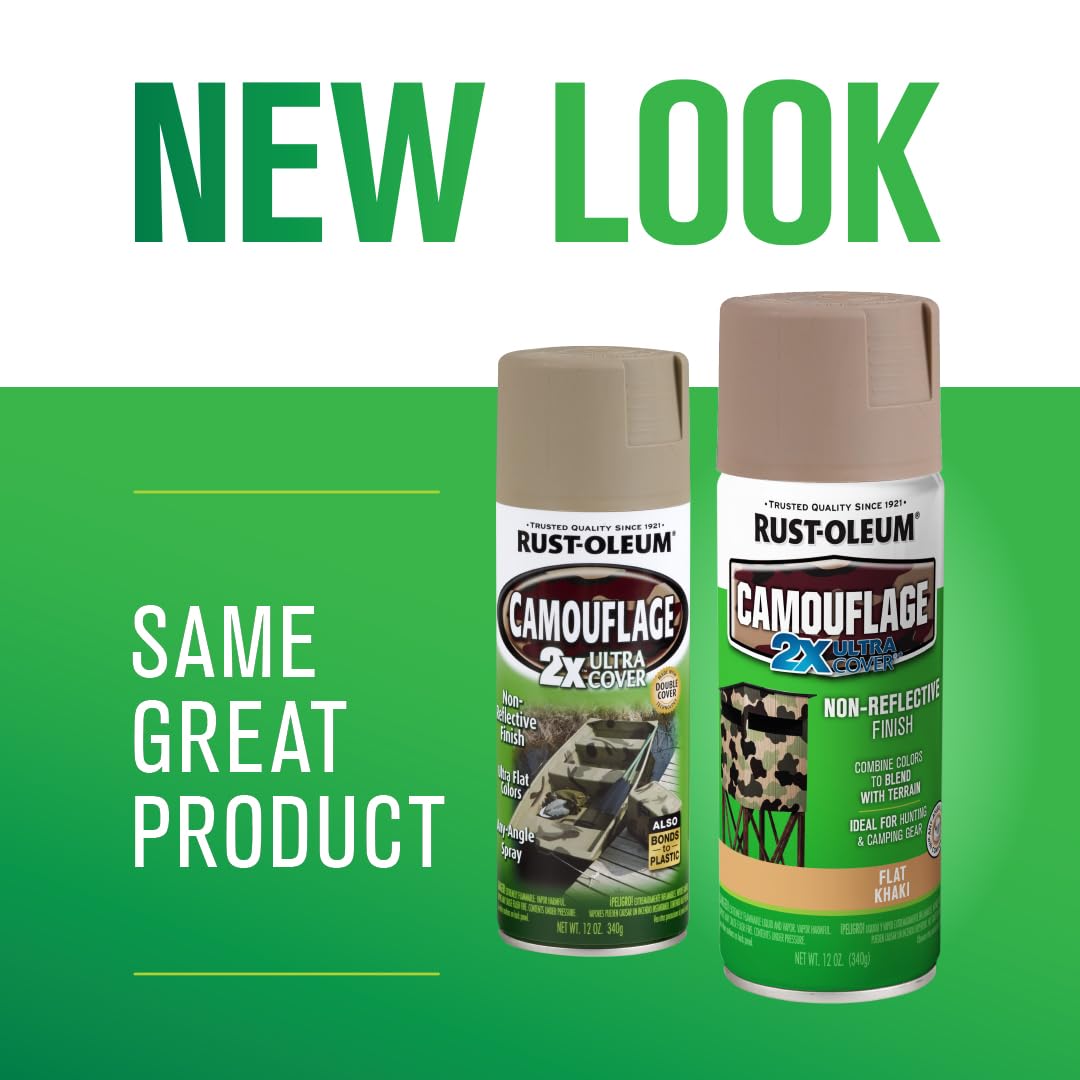 Rust-Oleum Camouflage 2X Ultra Cover demonstrates coverage up to 24 sq ft per can.