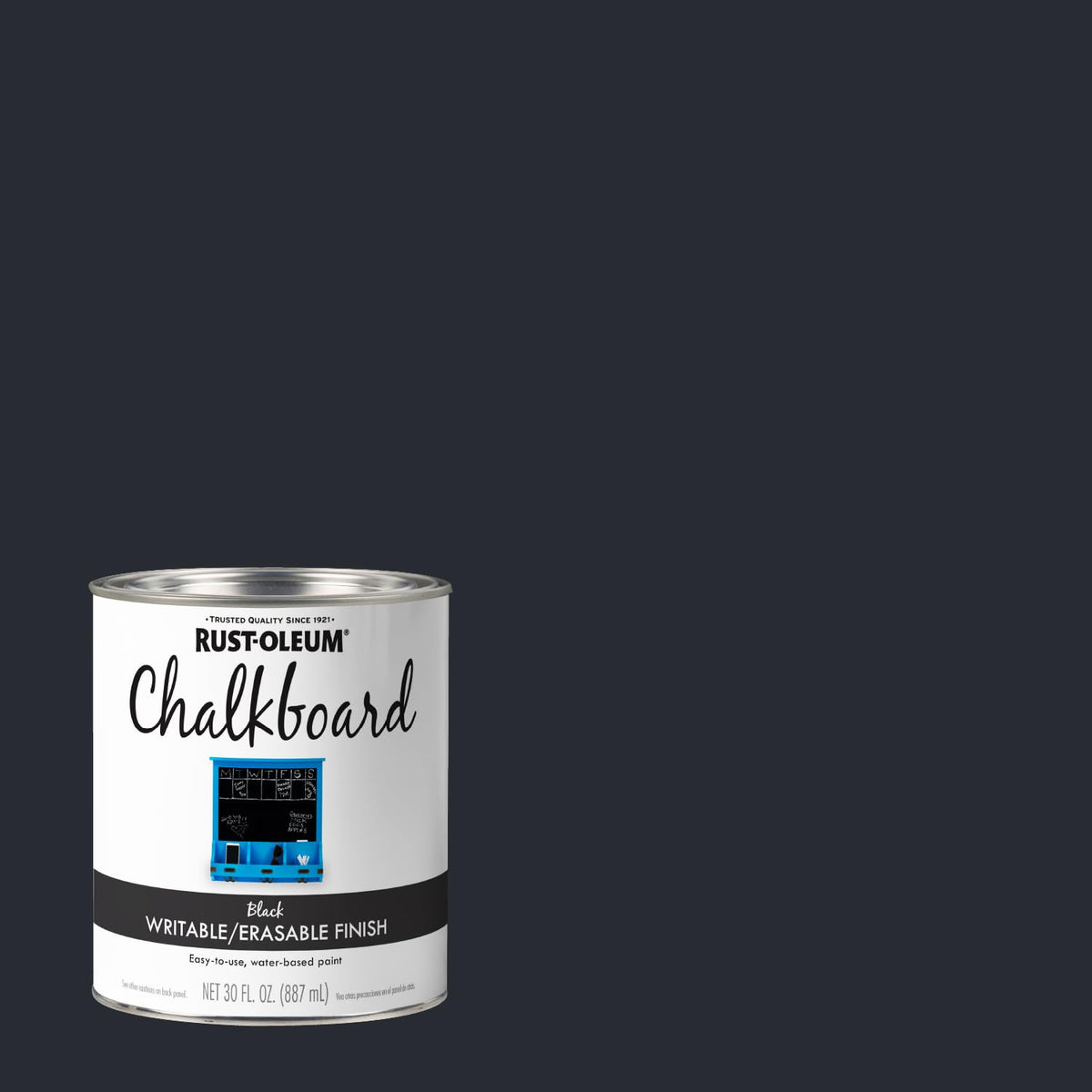 Close-up of the Rust-Oleum Chalkboard Paint cap for mess-free storage.