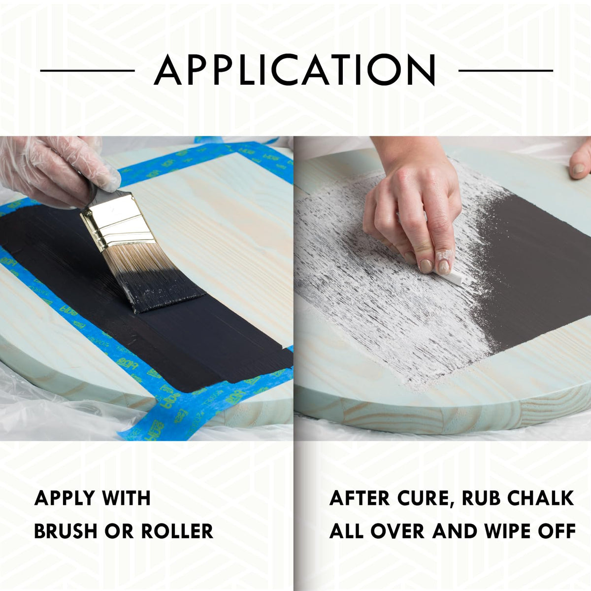 Erasable chalkboard surface on furniture for quick room customization.