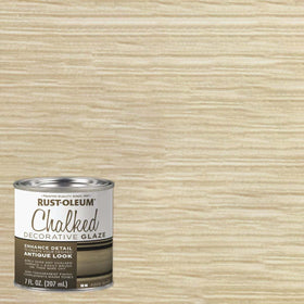 Rust-Oleum Chalked Decorative Glaze jar close-up highlighting easy antiquing.