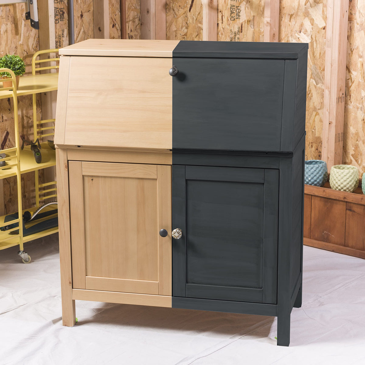 Rust-Oleum Charcoal Chalked cleanup is simple with soap and water.