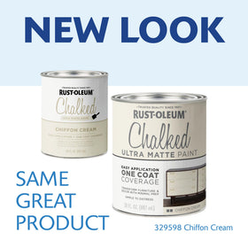 Rust-Oleum Chiffon Cream Chalked on a nightstand refreshes furniture with a soft matte look.