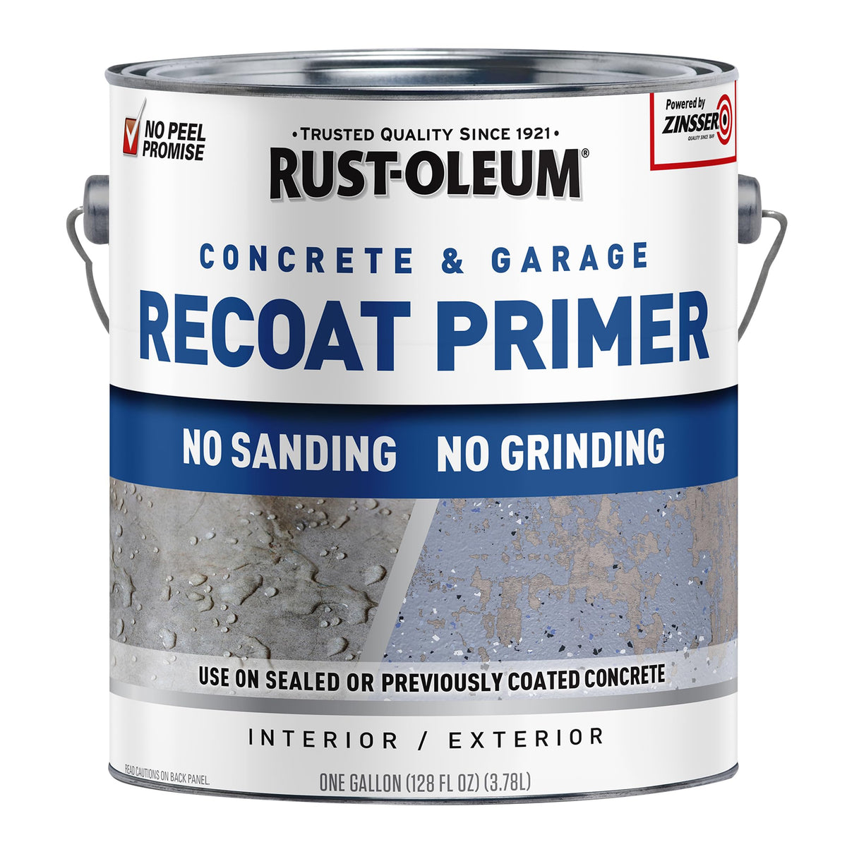 Rust-Oleum Concrete & Garage Primer application on floor showing base coat benefits