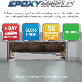 Rust-Oleum Concrete Preparation Etch applied on concrete floor to improve coating grip.