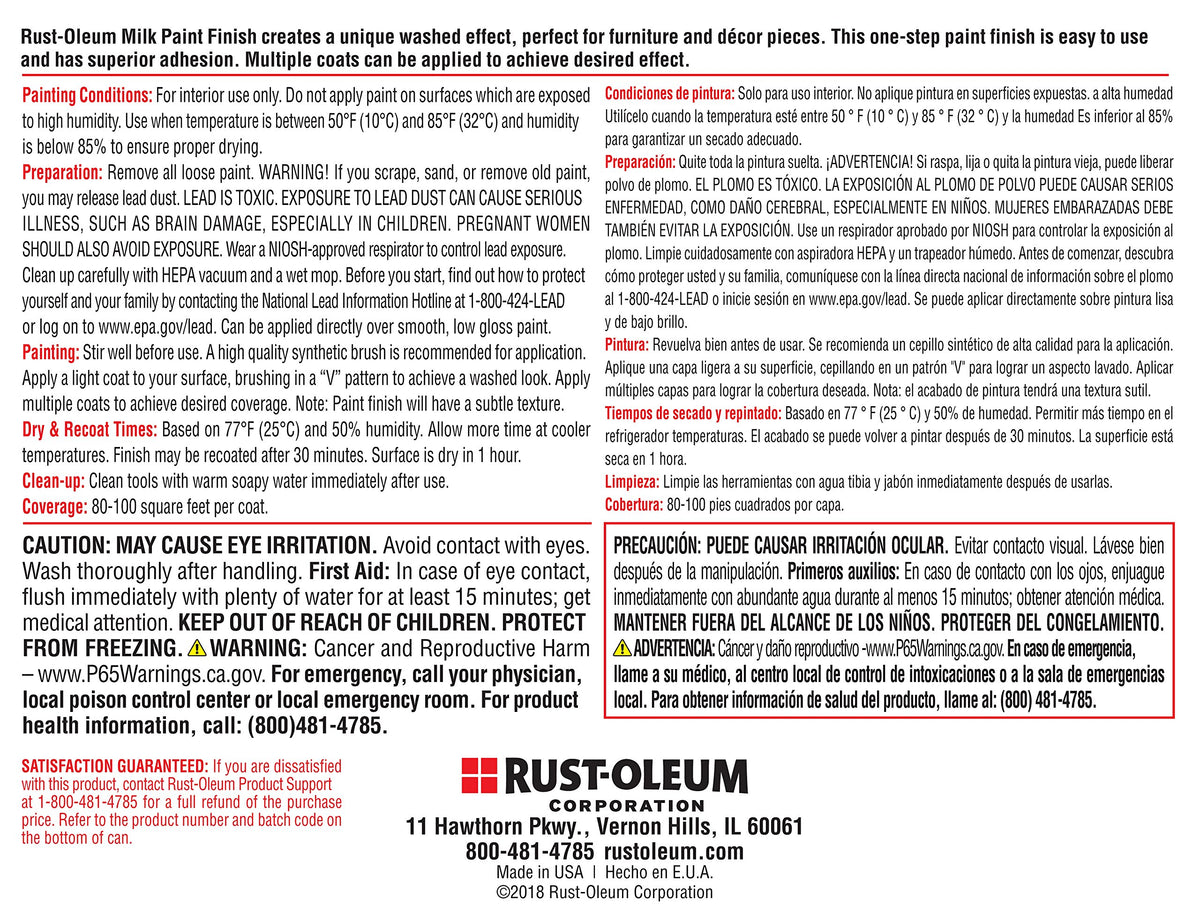 Rust-Oleum Eclipse Milk Paint cleanup is easy with soap and water after painting.