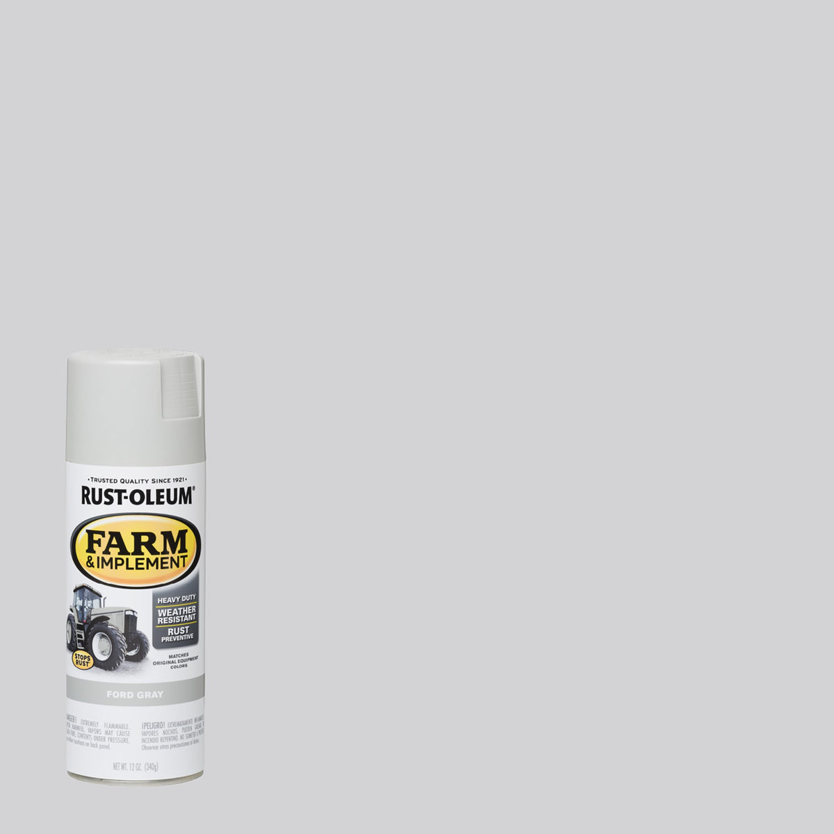 Rust-Oleum Farm & Implement Ford Gray color swatch illustrating OEM-matching finish.