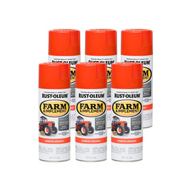 Rust-Oleum Kubota Orange spray can refreshing tractor metal surfaces.