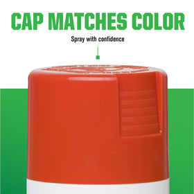 Rust-Oleum Farm & Implement orange covers 6–7 sq ft per can