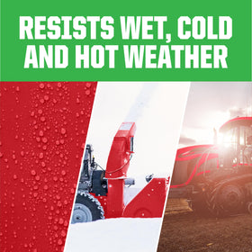 Rust-Oleum Farm & Implement can shown outdoors demonstrating weather-resistant durability