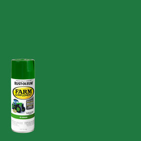 Close-up of JD Green gloss finish on farm equipment.