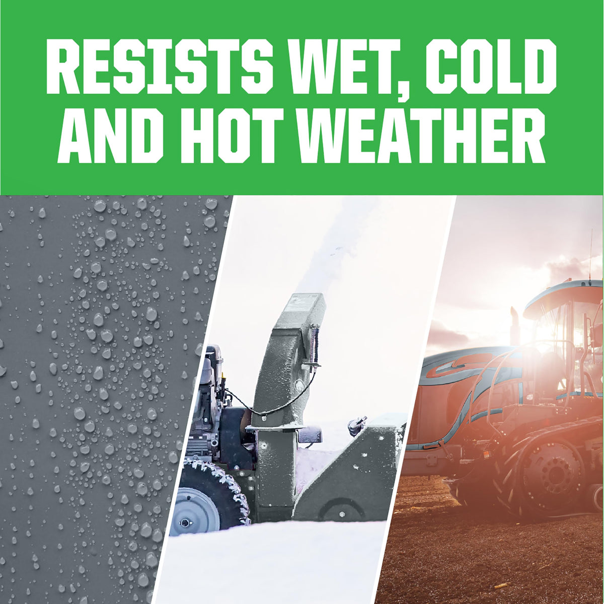 Wood surface coated with Rust-Oleum Farm & Implement for versatile equipment use