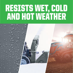 Wood surface coated with Rust-Oleum Farm & Implement for versatile equipment use