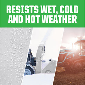 Rust-Oleum Farm & Implement Ford Gray spray on trailer demonstrates chip resistance and lasting color.