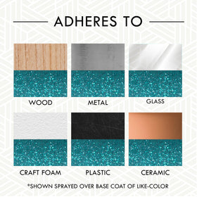 Rust-Oleum Glitter Spray turquoise glitter finish for multi-dimensional impact in crafts.