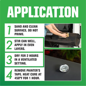 Rust-Oleum High Heat enamel resists up to 1200°F on metal surfaces.