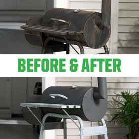 Flat finish from Rust-Oleum High Heat protects metal from rust and chipping.