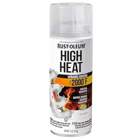 Rust-Oleum High Heat Spray Clear label close-up showing ceramic coating.