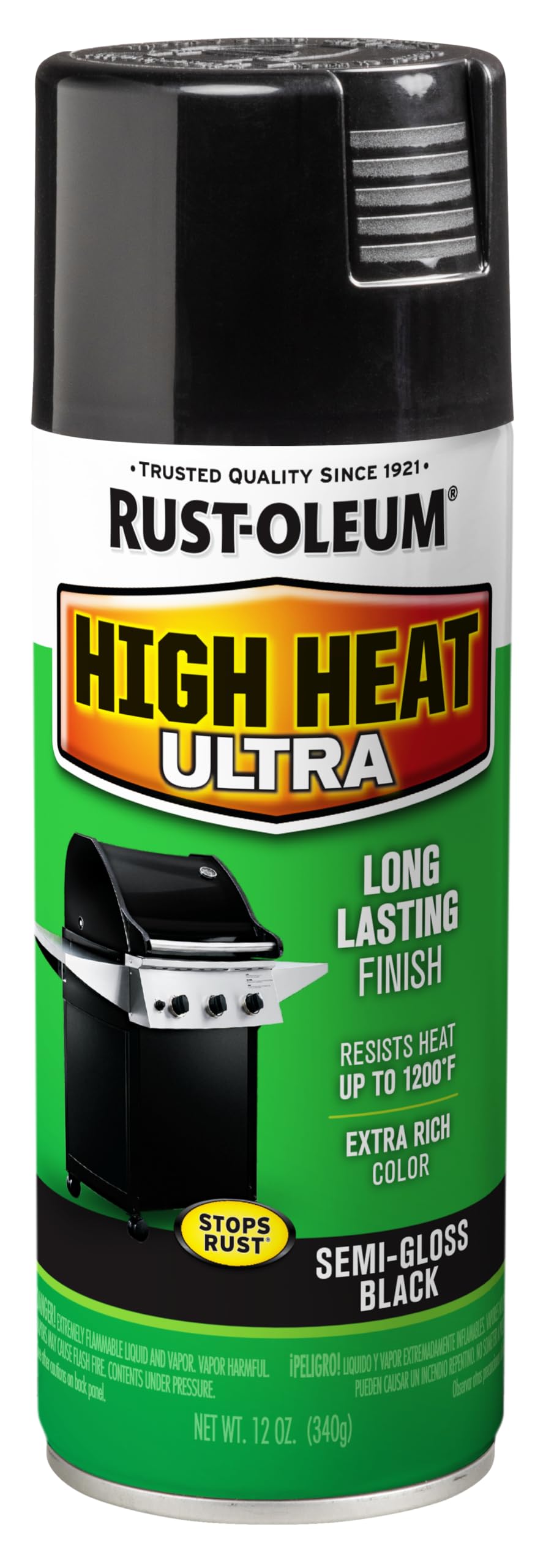Six-pack of Rust-Oleum High Heat Ultra Spray supports quick outdoor grill project touch-ups.