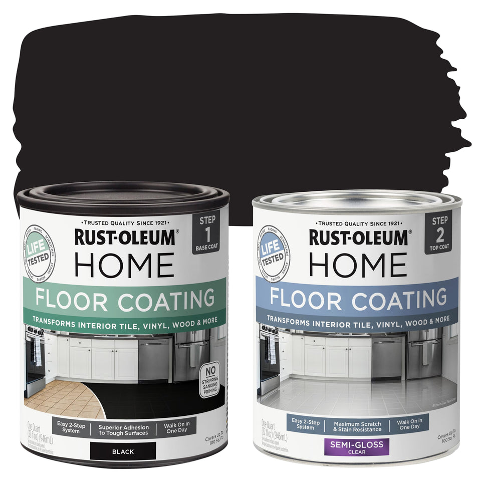 Rust-Oleum Home balance bottle pour demonstrates easy mixing for an even base coat.