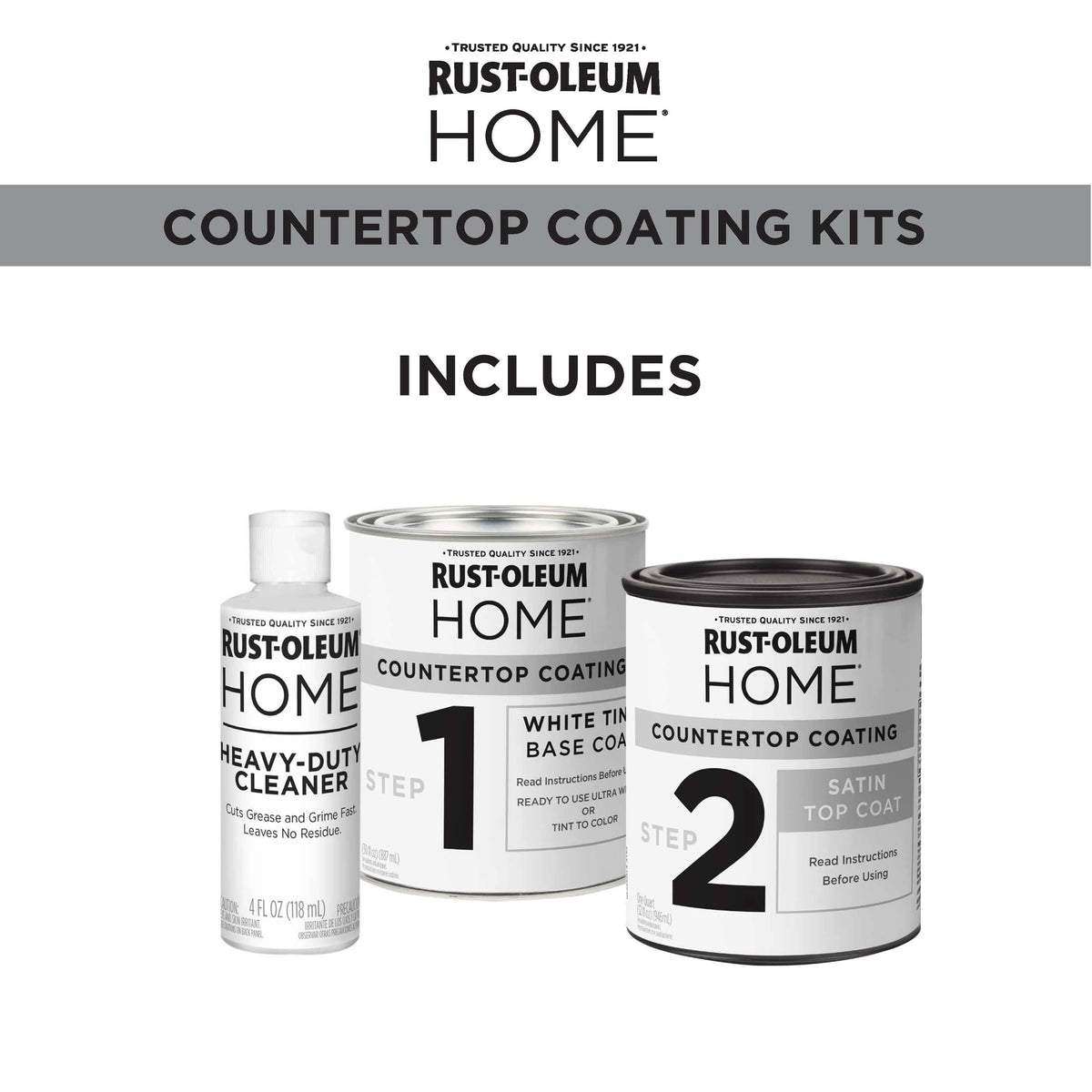 Rust-Oleum Home kit showing 24-hour dry time for quick use.