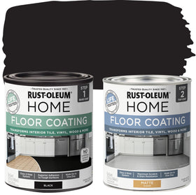 Rust-Oleum Home floor coating kit base application on concrete for refreshed, durable finish.