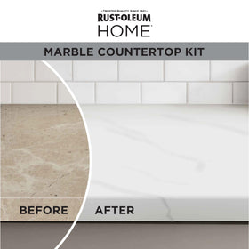 Rust-Oleum Home Marble Countertop Kit veining pattern creates realistic marble veins.