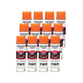 Rust-Oleum Industrial Choice inverted marking spray can, 17 oz, fluorescent orange for outdoor markings