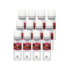 Rust-Oleum M1400 marking spray can delivering high-visibility white lines on concrete