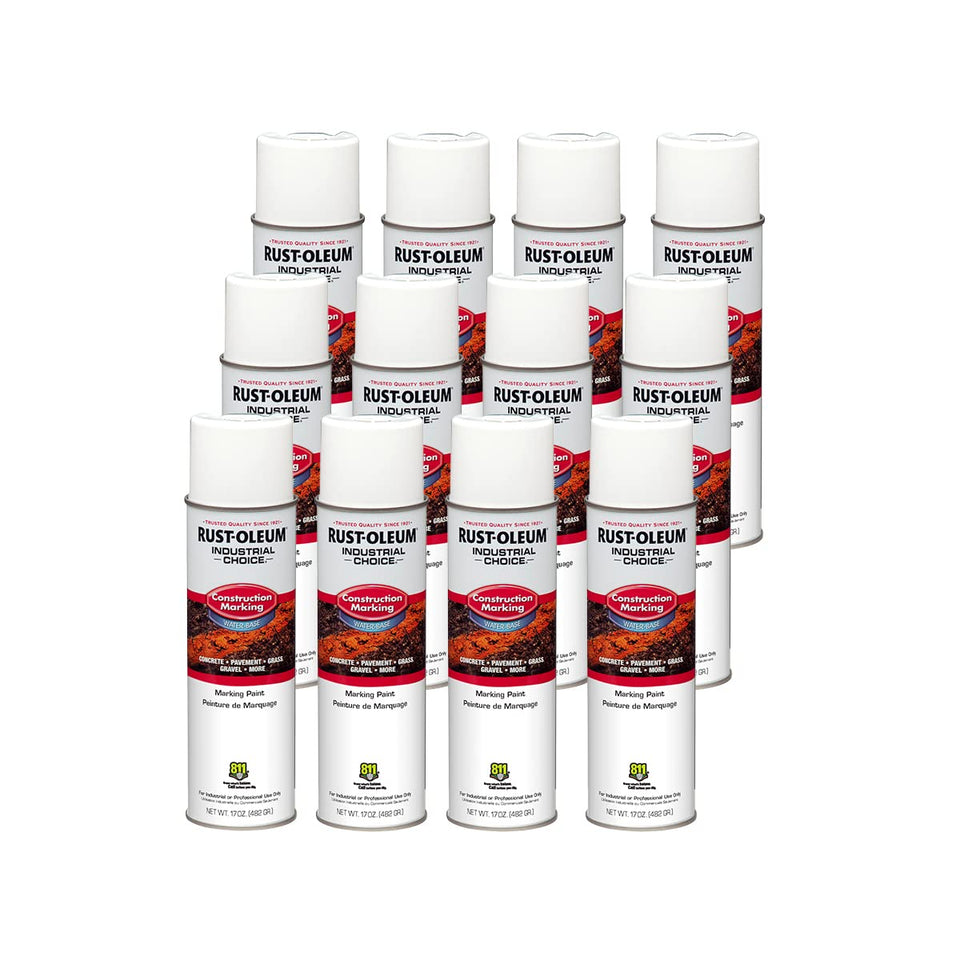 Rust-Oleum M1400 marking spray can delivering high-visibility white lines on concrete