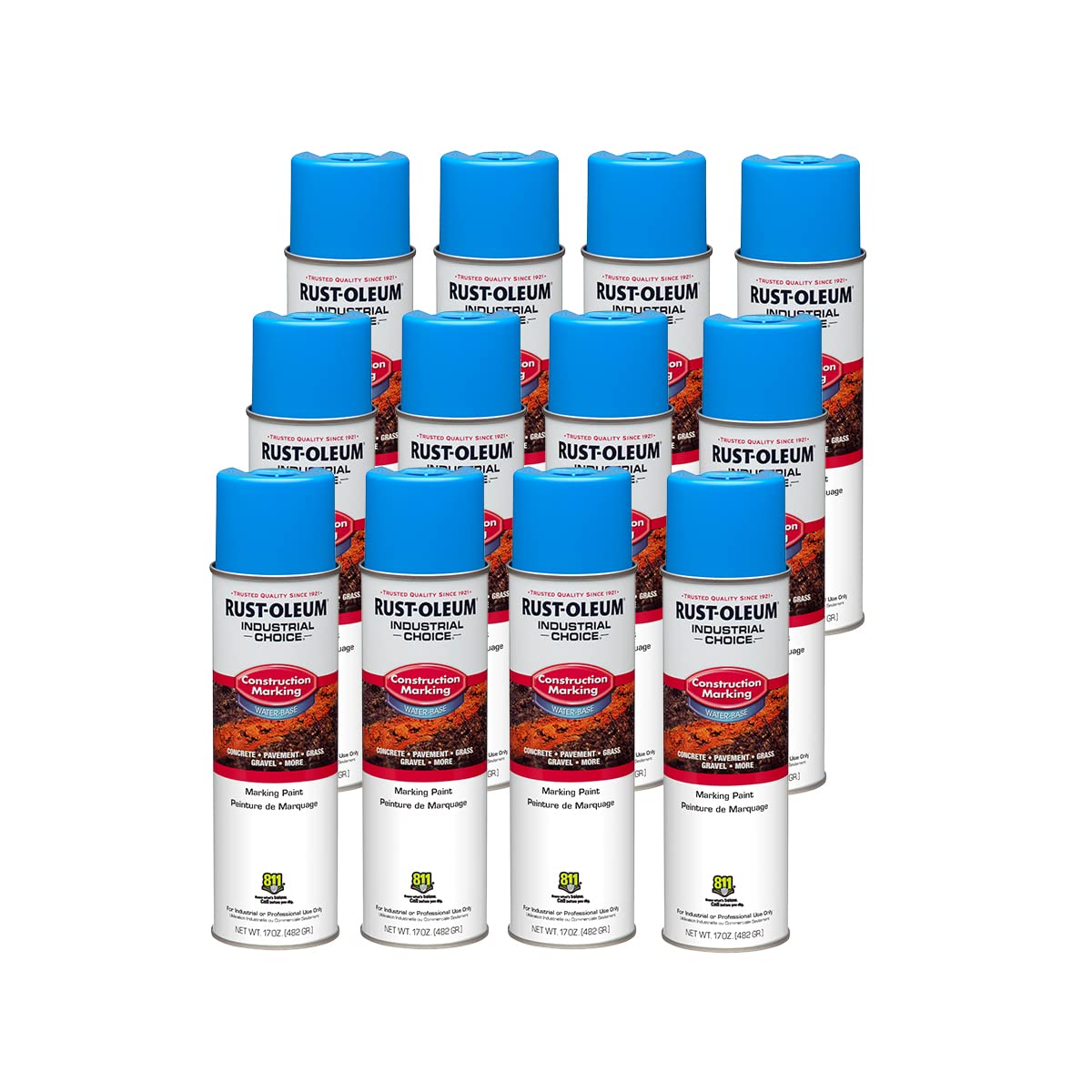 Rust-Oleum Industrial Choice M1400 marks concrete lines with high visibility for sites.