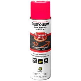 Rust-Oleum Industrial Choice pink marking spray demonstrates fast drying on pavement