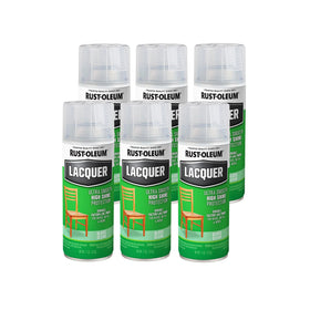 Rust-Oleum Lacquer Spray on furniture delivers a quick-drying, ultra-gloss finish.