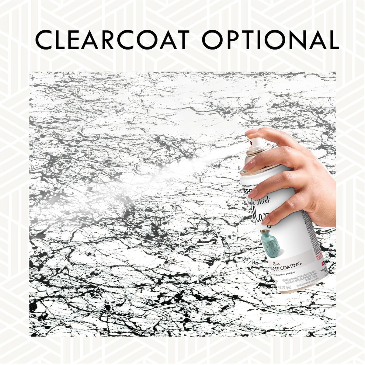 Rust-Oleum Marble Spray creates raised webbing texture resembling real marble.