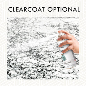 Rust-Oleum Marble Spray creates raised webbing texture resembling real marble.