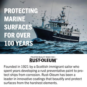 Rust-Oleum Marine Primer ready for topcoat to achieve even gloss.