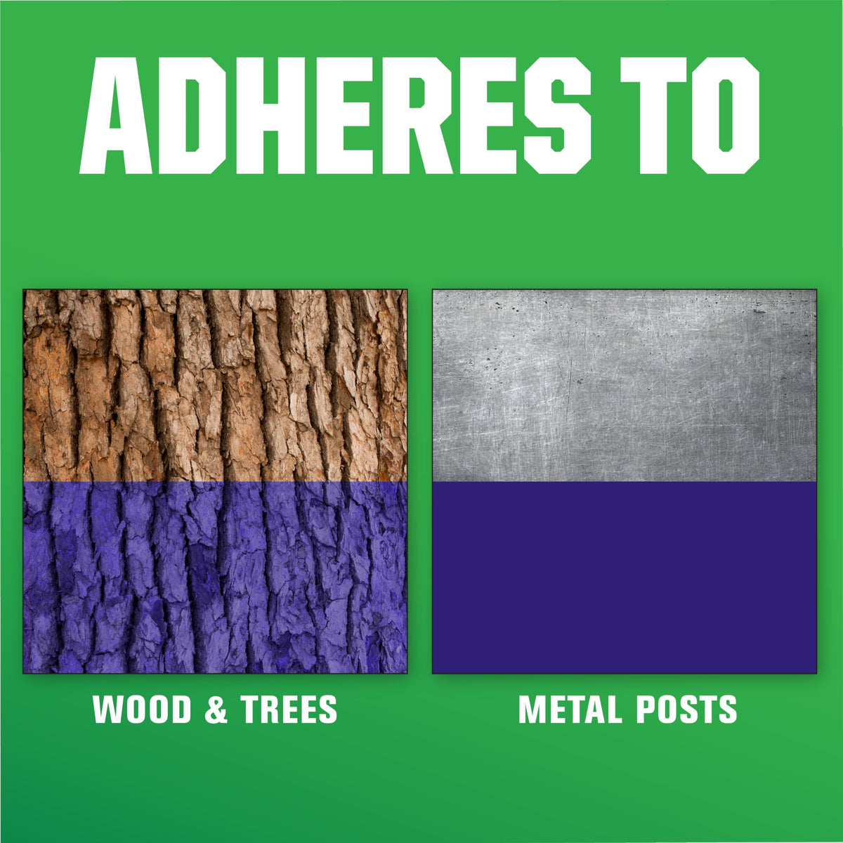 Works on exterior surfaces including trees and fences with Rust-Oleum Purple