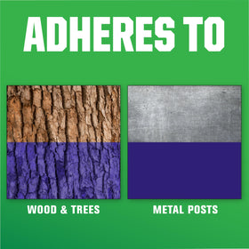 Works on exterior surfaces including trees and fences with Rust-Oleum Purple