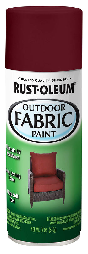 Rust-Oleum Outdoor Fabric Spray Paint Dark Red can for quick color refresh