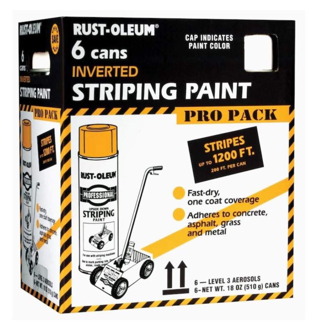 Rust-Oleum P2593849 inverted-striping application shows controlled lines on concrete.