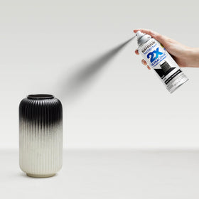 Rust-Oleum Painter's Touch 2X gloss black spray for outdoor surfaces.