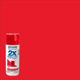 Rust-Oleum Painter's Touch 2X Apple Red on wood fence for durable exterior protection
